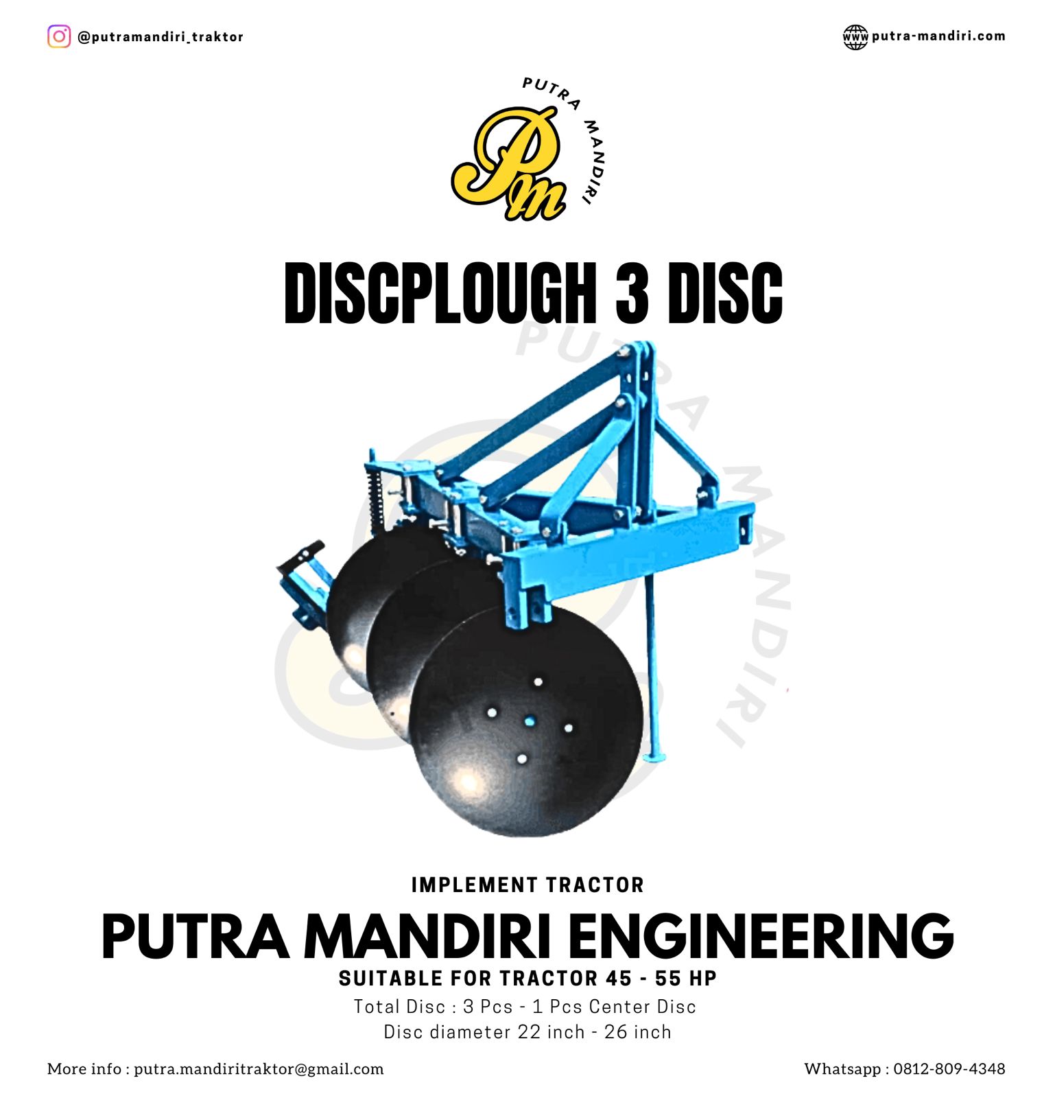DISC PLOUGH ( BDP3 - Bajak 3 Piring )